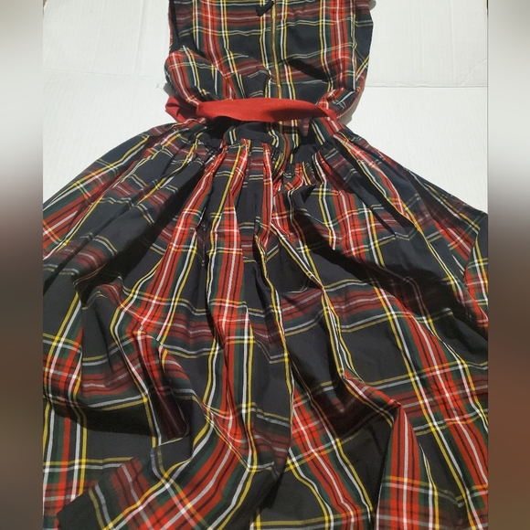 Crewcuts Holiday Tartan Plaid Girls Dress with Red Bow  NWT - Picture 5 of 5
